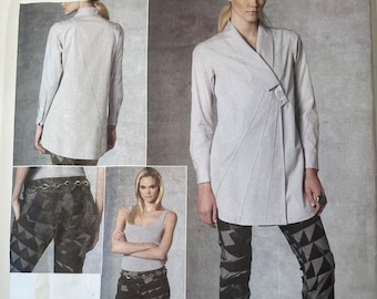 Patrón de pantalón túnica asimétrico de diseñador Vogue V1204 Issey Miyake B36-42 FF