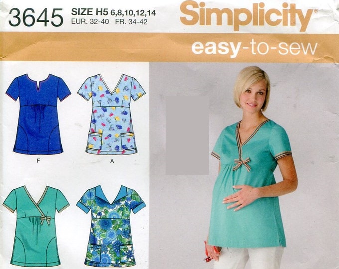 Simplicity 3645 Misses Maternity & Regular Scrubs Top Sewing Etsy
