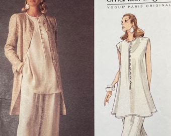Vogue Paris Original 1543 Emauel Ungaro Túnica Pantalones con puños anchos Chaqueta Tallas 18-22 FF