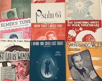 1940s Vintage Sheet Music Lot Come Rain or Come Shine Elmers Tune Psalm 63 jk30