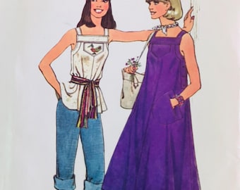 Patrón de costura Simplicity 7542 para vestido tipo túnica, estilo años 70, talla 8-10 FF
