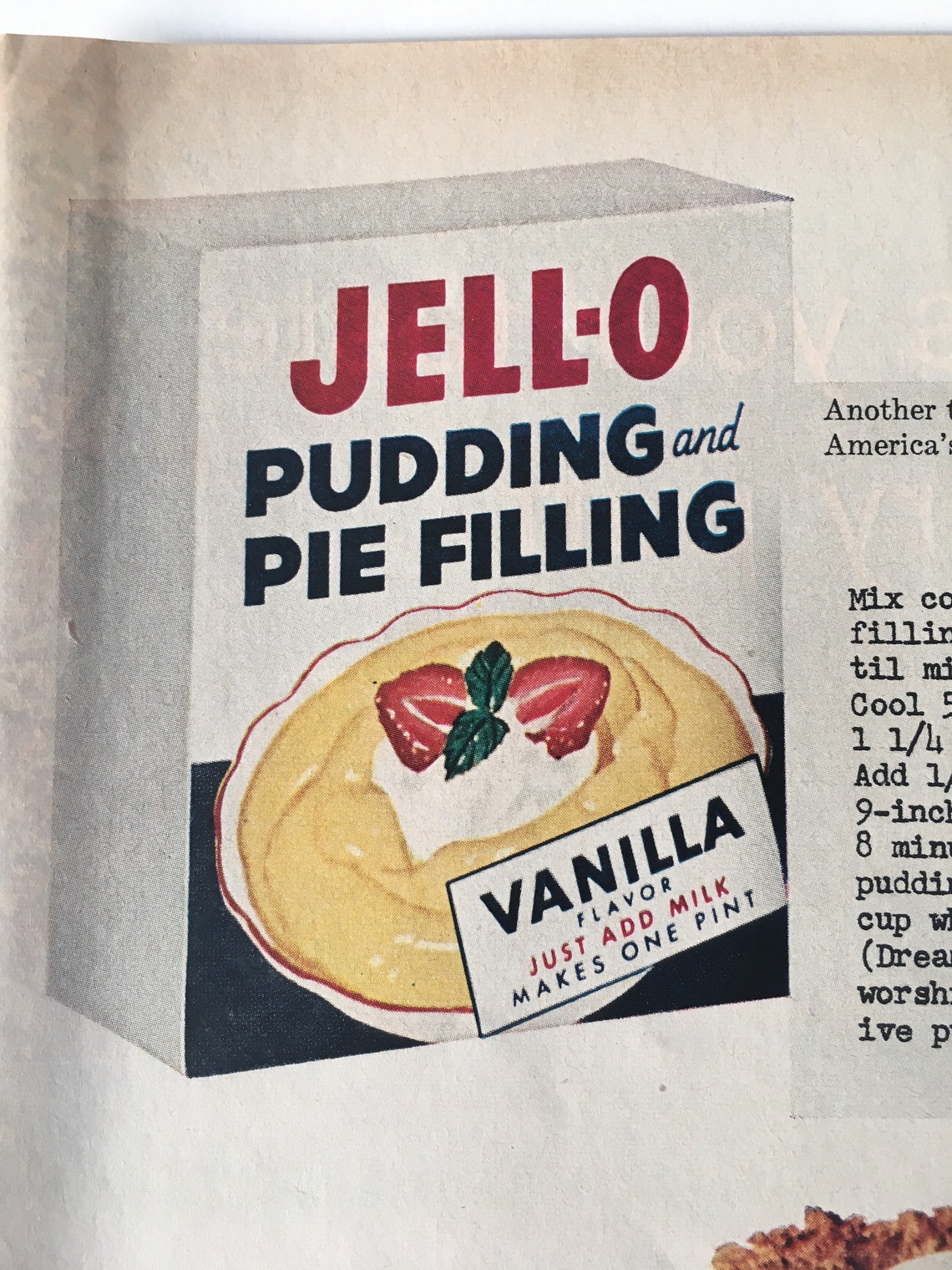 Jello Pudding and Pie Filling 1960s Vintage Magazine Ad Banana Etsy