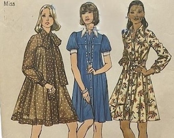 70s Vintage Simplicity 6143 Short Tent Dress Sewing Pattern Size 12 NO ENVELOPE