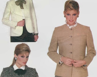 1980s Vogue 2828 Joseph Picone  American Designer Sewing Pattern Misses Jacket  Fitted Jacket Waist or Hip Length Size 10 Bust 32.5 UNCUT