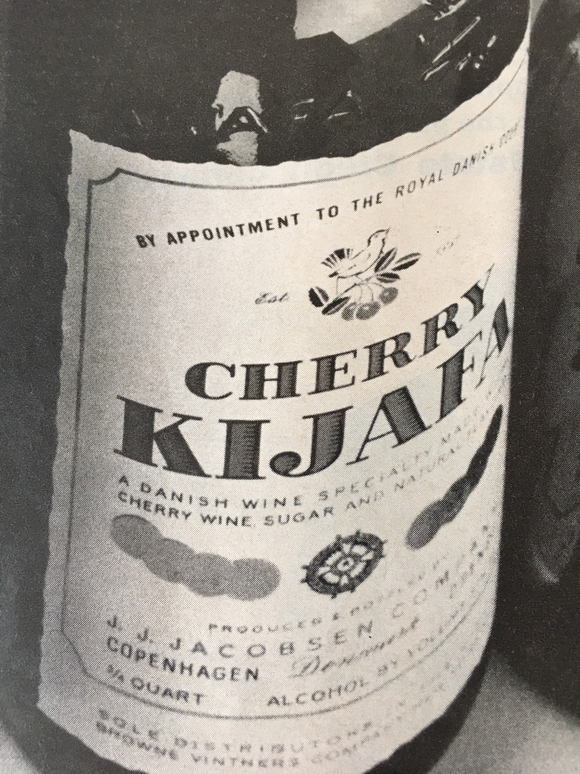 1966 Cherry Kijafa Wine 1960s vintage B & W Magazine Ad Cherry Etsy