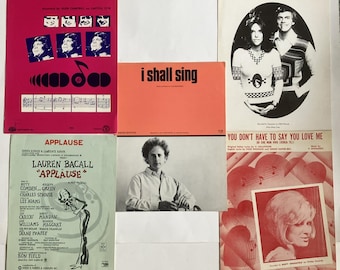 60s 70s Vintage Sheet Music Lot Carpenters, Dusty Springfield, Glen Campbell jk34