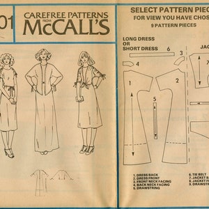 1970s McCall's 5901 Misses Ruched Drawstring Dolman Sleeve Dress and Jacket PJ Jones Sewing Pattern Size Med 14-16 Bust 36 38 UNCUT image 6