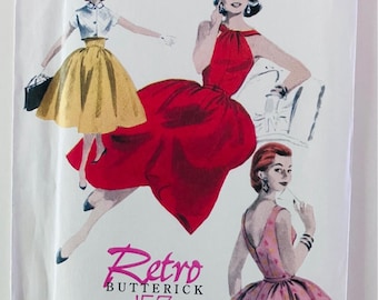 Patrón de costura retro Butterick B4792 para vestido y chaqueta de los años 50 (reedición), tallas 6-12 FF