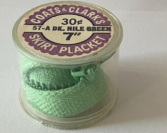Vintage Coats and Clarks 7" Metal Zippers Round Containers 1960s Choice of Qty & Color