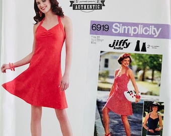 Patrón de costura Simplicity S9794 R11823 para top de vestido halter, reedición de los años 70, tallas 6-14 UC