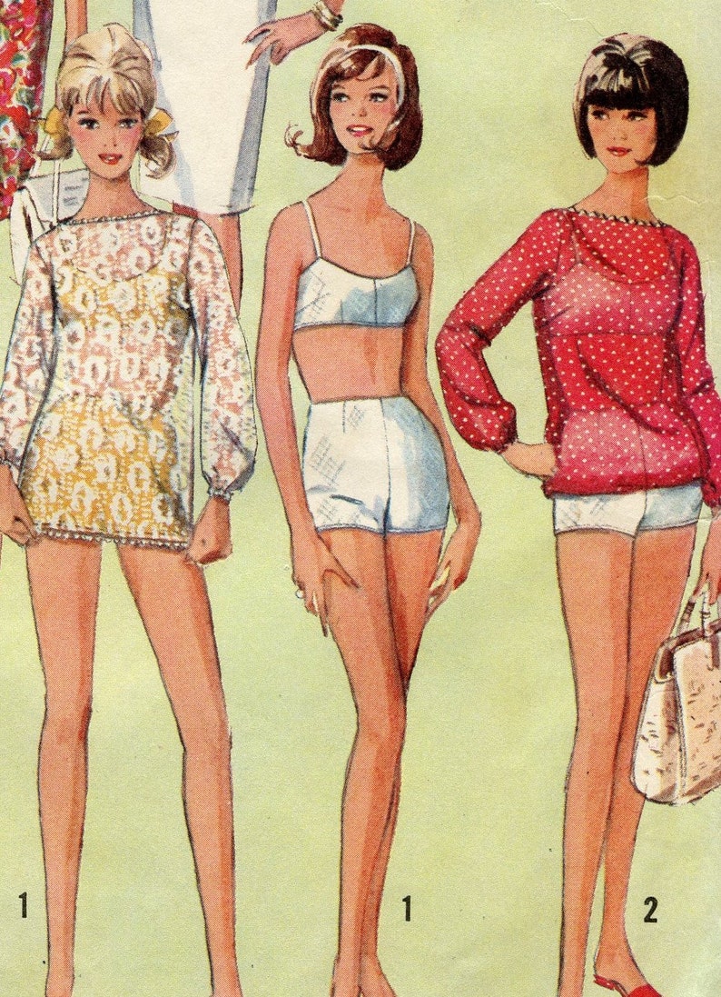 1960s Simplicity 5978 Juniors Two Piece Bathing Suit Coverup Etsy