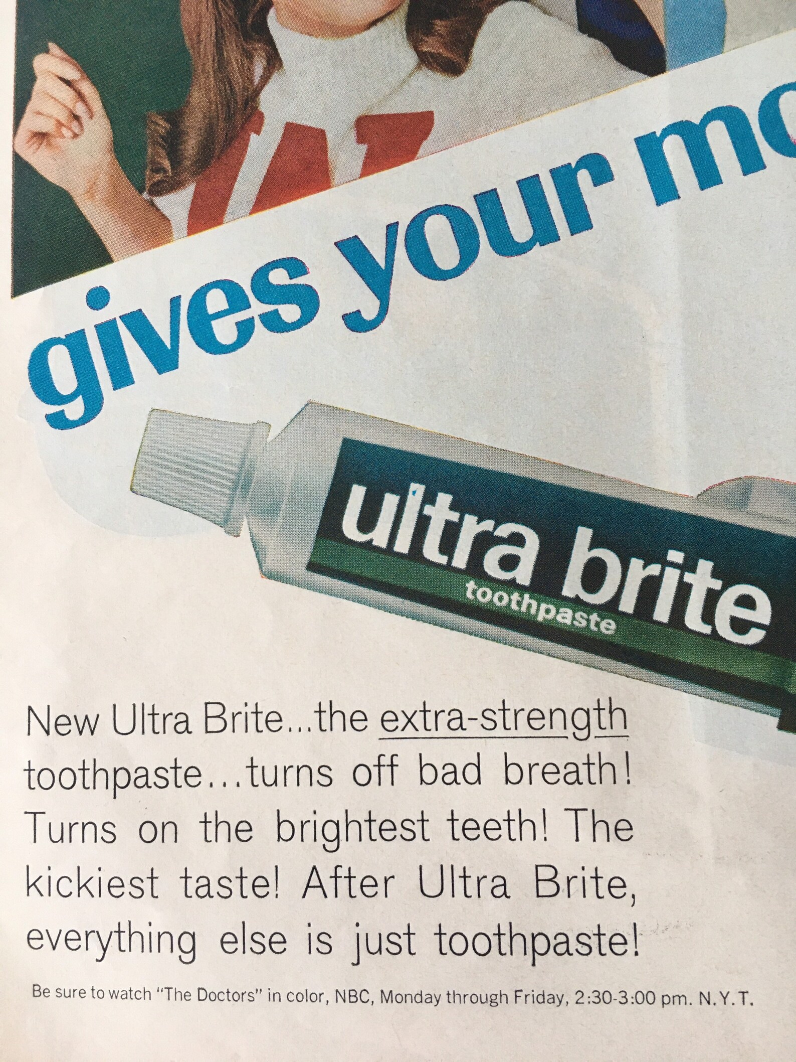 1967 Ultra Brite Toothpaste 1960s Vintage Magazine Ad Gives Etsy