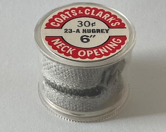 Vintage Coats and Clarks 6" Metal Zippers Round Containers 1960s Choice of Qty & Color