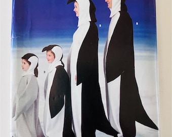 Patrón de disfraz de pingüino Simplicity 0524 para toda la familia: niños, adolescentes y adultos.