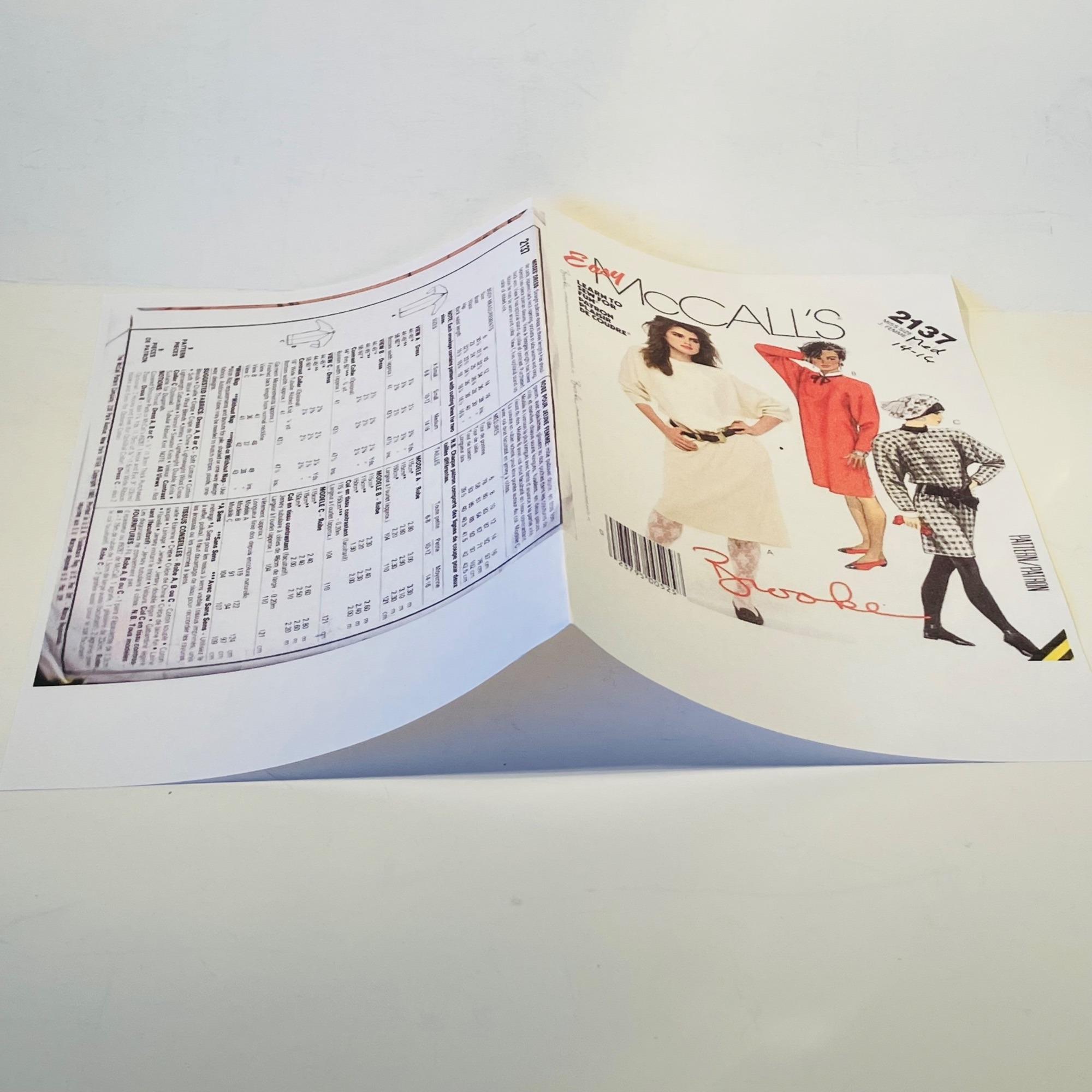 U-pick 1980s Sewing Patterns Butterick 4338 Mccalls 2137 Simplicity ...