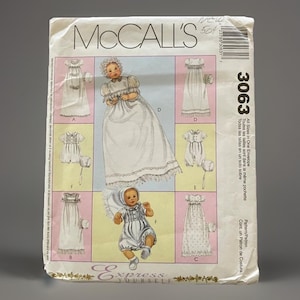 McCalls 3063 Säugling Taufkleid & Strampler Schnittmuster FF