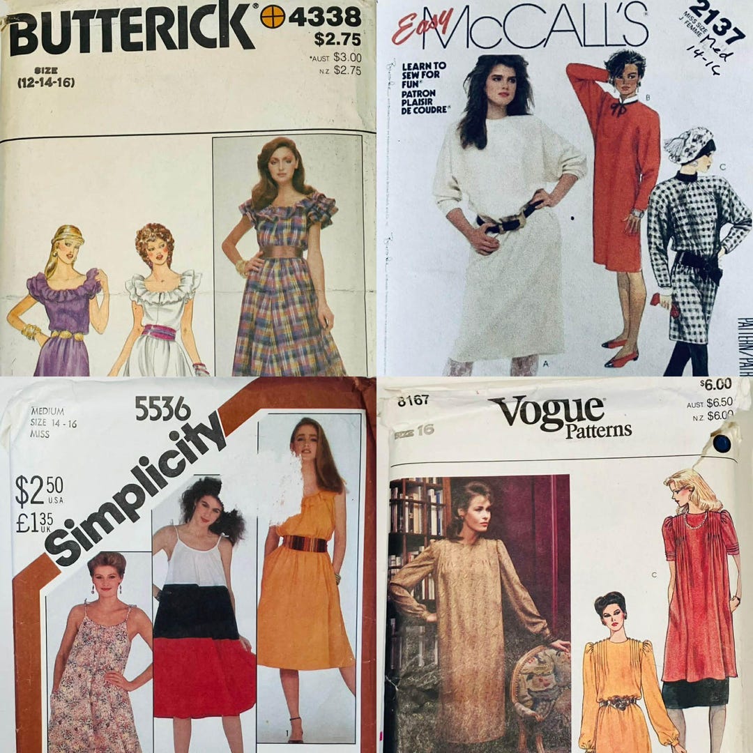 U-pick 1980s Sewing Patterns Butterick 4338 Mccalls 2137 Simplicity ...