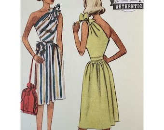 McCalls M8380 Vintage 40s Reprint One Shoulder Dress Sewing Pattern Size 6-14 FF