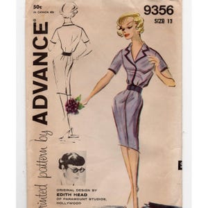 60s Advance 9356 Edith Head Designer Dress Pattern Debbie Reynolds Bust 33 READ