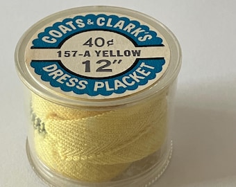 Vintage Coats and Clarks 12” Metal Zippers Round Containers 1960s Choice of Qty & Color