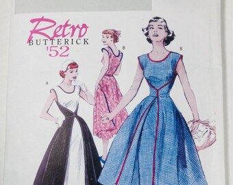 Patrón de costura de reimpresión del vestido cruzado estilo años 50 Retro Butterick B4790 FF