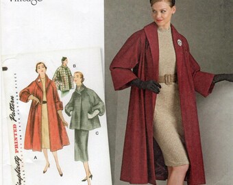 Patrón de costura vintage Simplicity 8509 para abrigo o chaqueta estilo años 50 (reimpresión) FF