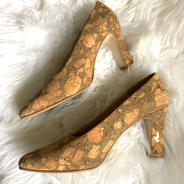 Cork Heels Etsy