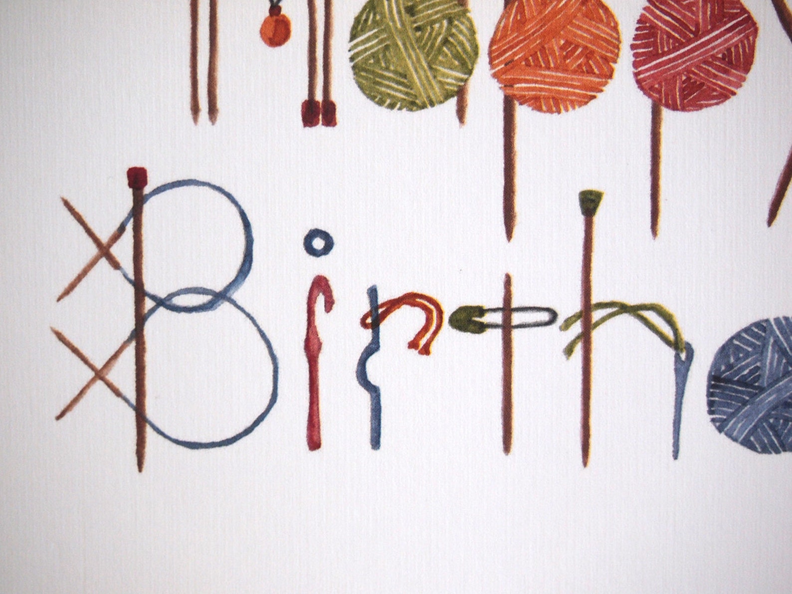 Knitting Happy Birthday Greeting Card Quality White Card Etsy