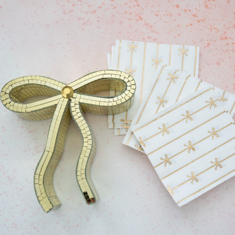Bonjour Fête Bow Cocktail Napkins - Thumbnail 4