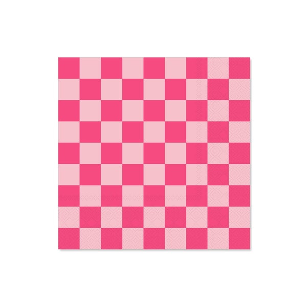 Haute Pink Signature Checker Large Napkins