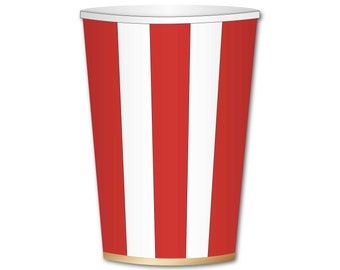 Red Cabana Stripe Cups