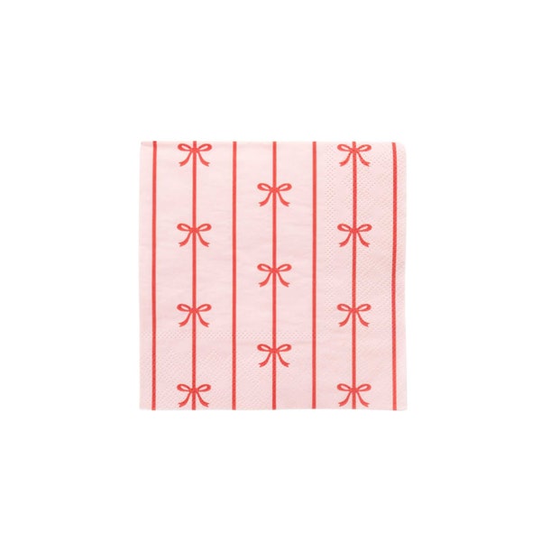 Red & Pink Bow Napkins - Small