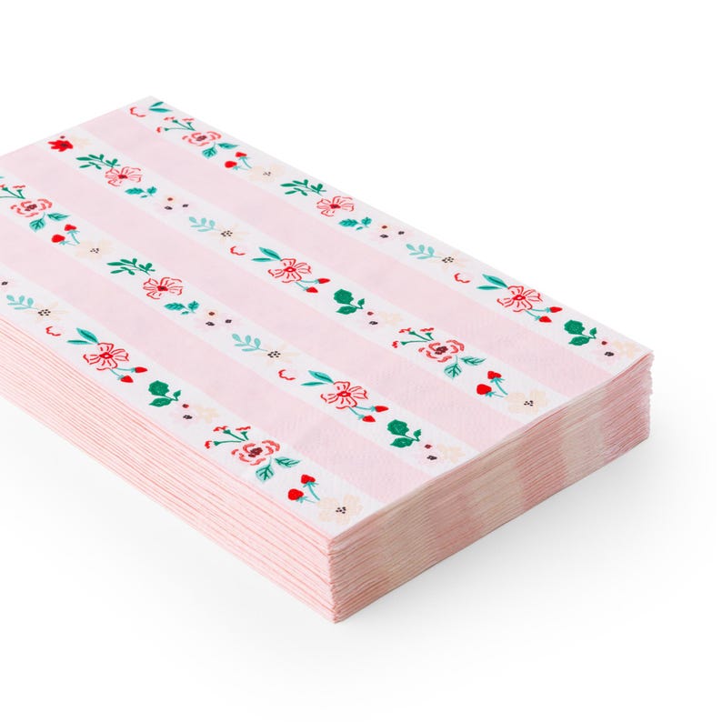 Pink & Red Floral Guest Towels - Thumbnail 3