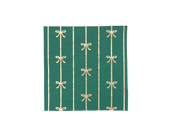 Petite serviette de table vert émeraude avec noeud
