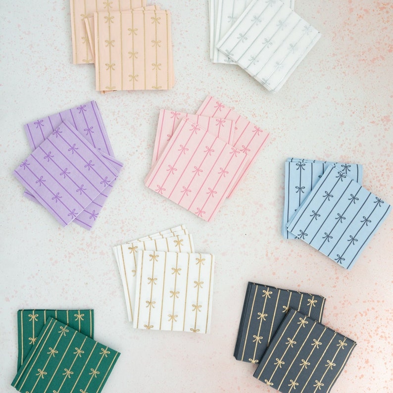 Bonjour Fête Bow Cocktail Napkins - Thumbnail 2