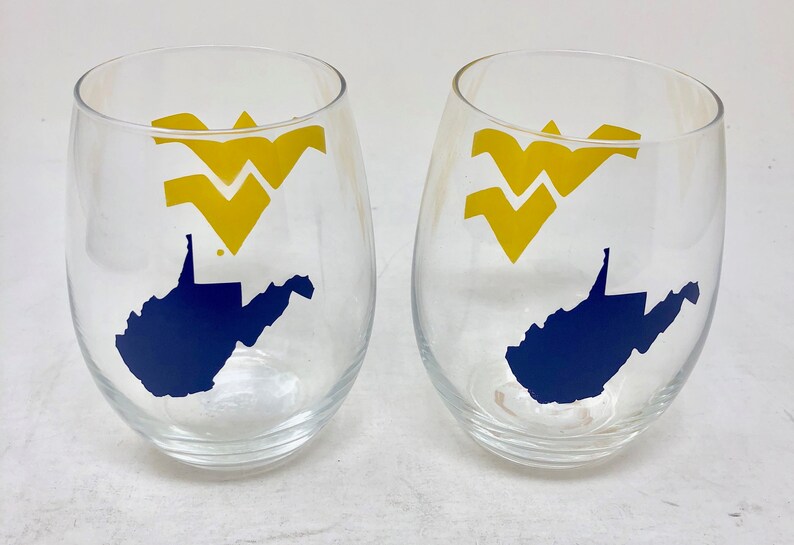 West Virginia Glass Set Etsy