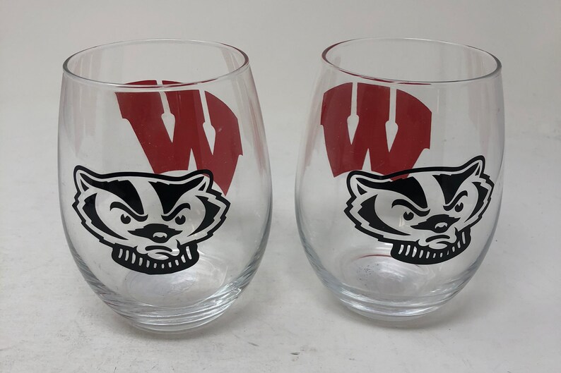 Wisconsin Badgers Glass Set - Etsy