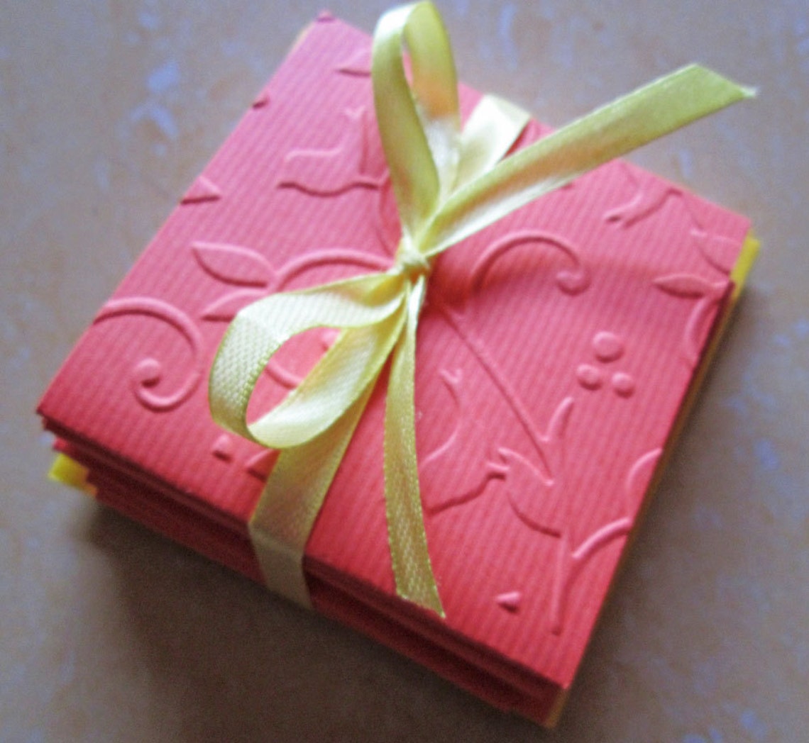 Blank Mini Embossed Card Set of 10 / Nature Note Card Set/ Thank You ...