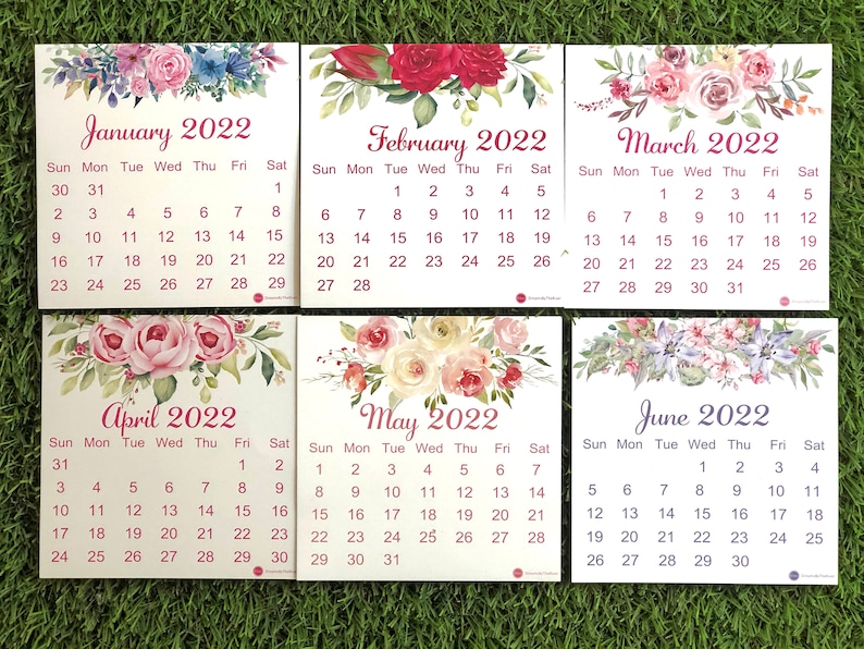 2024 Monthly Floral Desk Calendar, Office Decor, Desk Accessory, New Year Christmas Gift With Wooden Easel Stand image 2