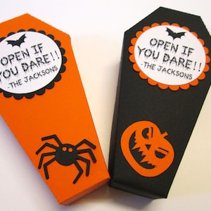 10 Halloween Treat Boxes, Halloween Coffin Box, Halloween Party Favor Boxes, Halloween Decor, Treat Bag