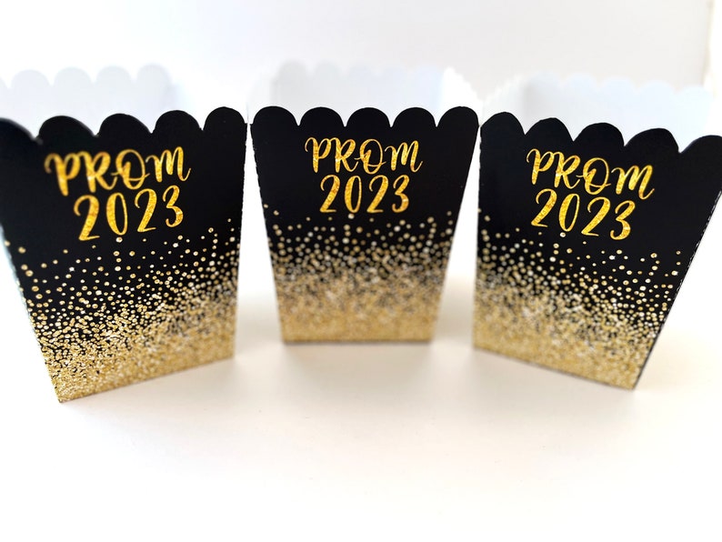 Prom Popcorn Boxes, Prom Party, Prom Night 2024 Popcorn Treat Bags, Favor Boxes, Graduation Party Decorations, Class of 2024, Set of 10 image 7