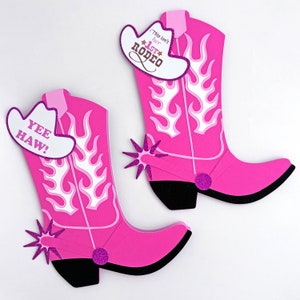 Roze Cowgirl uitnodiging, Cowgirl verjaardagsfeestje uitnodigt, Rodeo, Western uitnodigen, Disco kosmische ruimte thema, kleine Cowgirl baby shower 10 afbeelding 2