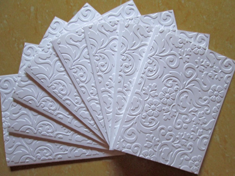 Floral Embossed Cards Set of 8, Note Card Set, Boxed Stationery Cards ...