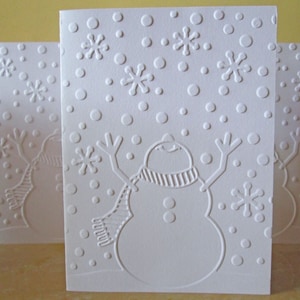 Christmas Cards, Holiday Cards, Boxed Christmas Card Sets, Embossed Snowman, Merry Christmas, Xmas Cards image 4