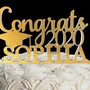 Graduation Cake Topper, Graduation Party Decorations, Custom 20234 College Graduate Topper, Personalized Congrats Name Topper image 2