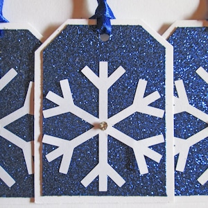 Blue Christmas Gift Tags - Christmas Tags - Holiday Gift Tags - Christmas Gifts - Christmas Wrapping - Christmas Gift Wrap - Set of 6