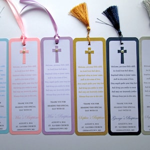Baptism Bookmarks, Personalized Christening Favors, First Communion Favors, Baptism Favors, Baptism Decorations,  Baptism Gift- set of 20