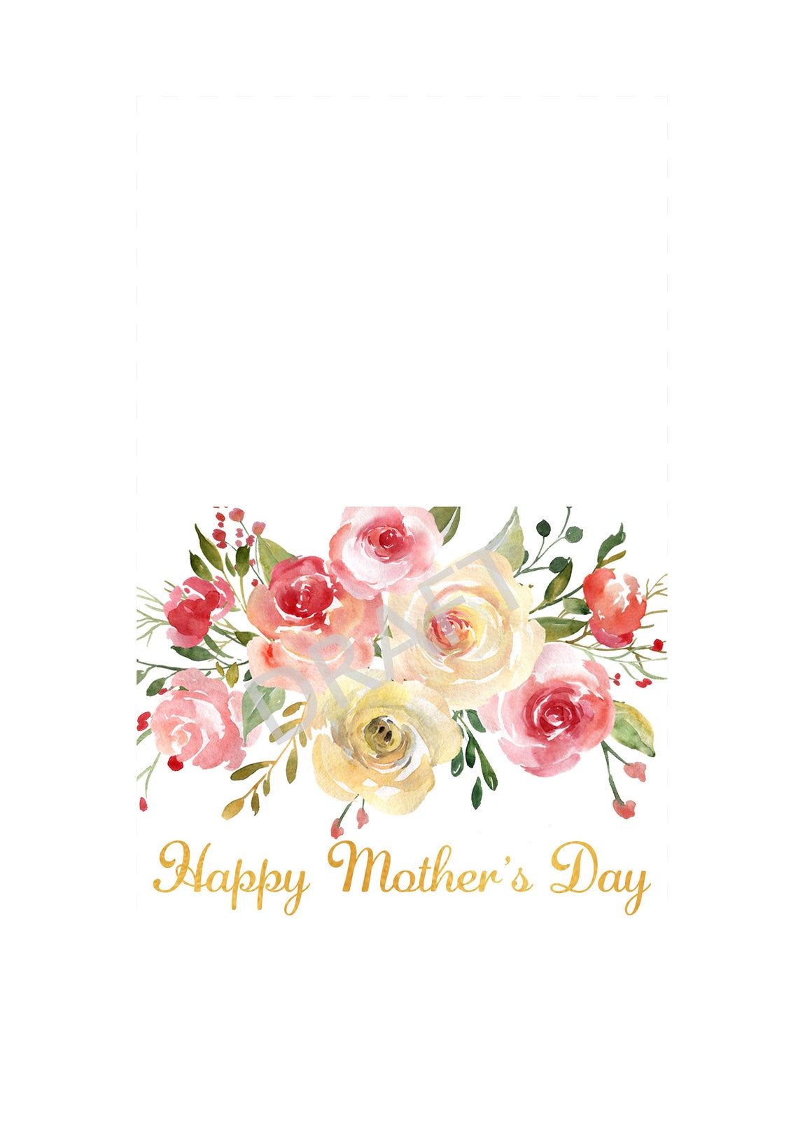 Happy Mothers Day Card Printable Digital Floral Happy | Etsy