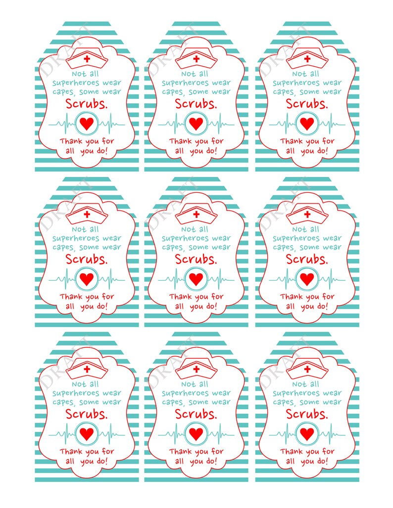 Printable Thank You Tags For Nurses - Printable Word Searches