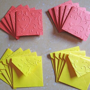 Blank Mini Embossed Card Set of 10 / Nature Note Card Set/ Thank You ...